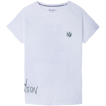 Textil Rapaz T-Shirt mangas curtas Pepe emelia JEANS  Branco