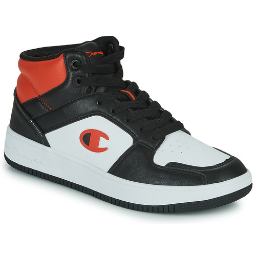 Sapatos Homem Mesas de apoio Champion REBOUND 2.0 MID Preto / Branco / Vermelho