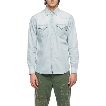 Textil Homem Camisas mangas comprida Replay 36151-22474 Azul