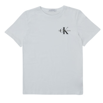 Textil Rapaz T-Shirt mangas curtas Calvin Klein Jeans CHEST MONOGRAM TOP Branco