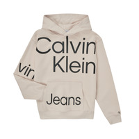 Textil Rapaz Sweats Calvin Klein Jeans BOLD INSTITUTIONAL LOGO HOODIE Branco