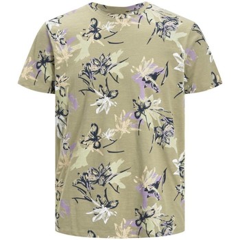 Textil Rapaz T-shirts e Pólos Jack & Jones 12206243 FLOWERPOWER-OIL GREEN Verde