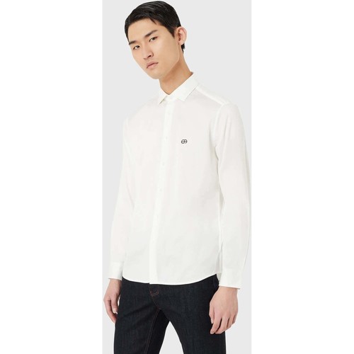 Textil Homem Camisas mangas comprida Emporio Armani 3L1CD4-0180-1-1 Branco