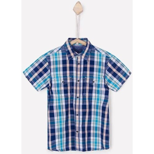 Textil Rapaz Camisas mangas comprida Tiffosi 10021747-3-19 Azul