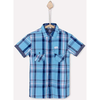 Textil Rapaz Camisas mangas comprida Tiffosi 10021621-3-19 AZUL