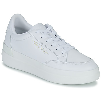 Sapatos Mulher Sapatilhas Tommy Hilfiger Th Signature Leather Sneaker Branco