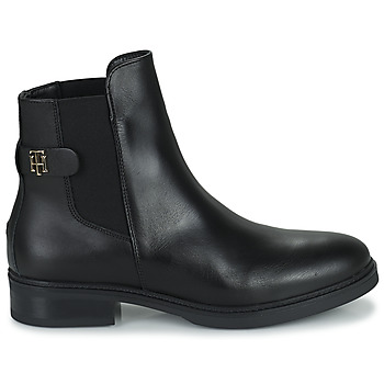 Tommy Hilfiger Coin Leather Flat Boot Preto