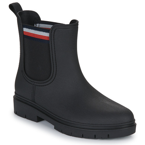 Sapatos Mulher S 0 cm - 35 cm Tommy Hilfiger Rain Boot Ankle Elastic Preto
