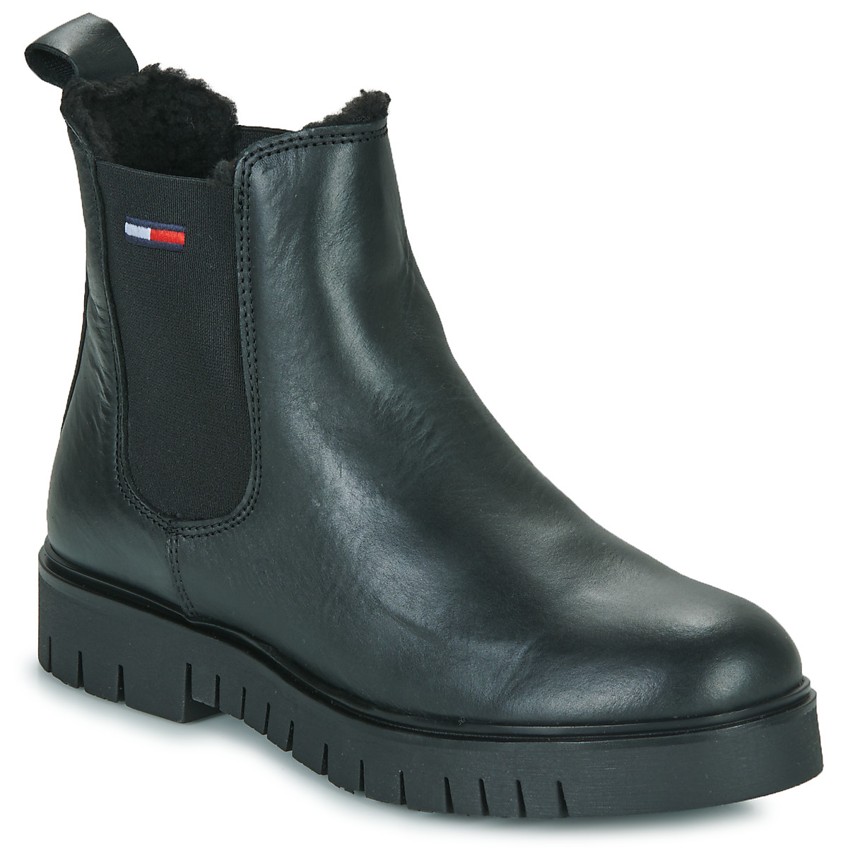 Sapatos Mulher Botas baixas Tommy Jeans Warmlined Chelsea Boot Preto
