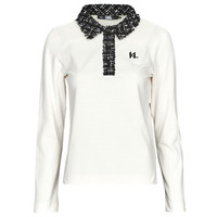 Textil Mulher Polos mangas compridas Karl Lagerfeld LONG SLEEVE BOUCLE POLO Bege