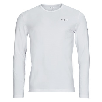 Textil Homem T-shirt mangas compridas Pepe jeans ORIGINAL BASIC 2 LONG Branco