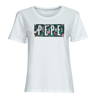 Textil Mulher T-Shirt mangas curtas Pepe longueur JEANS PATSY Branco