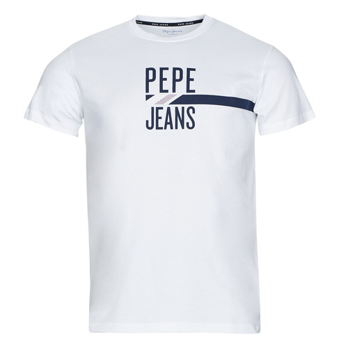 Textil Homem T-Shirt mangas curtas Pepe Shorts jeans SHELBY Branco