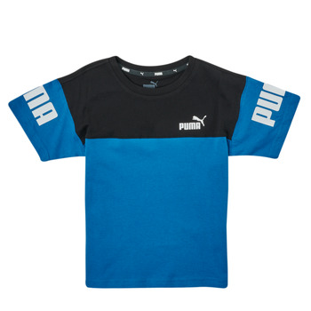 Textil Rapaz T-Shirt mangas curtas Puma PUMPA POWER COLORBLOCK TEE Azul / Preto