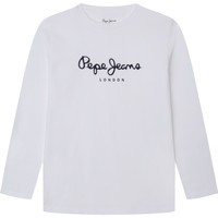 Textil Rapaz T-shirt mangas compridas Pepe jeans Lot NEW HERMAN Branco