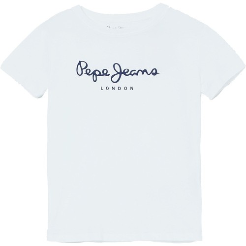 Textil Rapaz T-Shirt mangas curtas Pepe jeans Schouler ART Branco