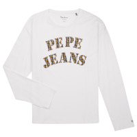 Textil Rapariga T-shirt mangas compridas Pepe Sphagetti jeans BARBARELLA Branco