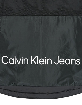 Calvin Klein Premium Parka aus Canvas mit Kunstpelzkapuze in Schwarz