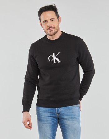 Textil Homem Sweats Calvin Klein Jeans CK INSTITUTIONAL CREW NECK Preto