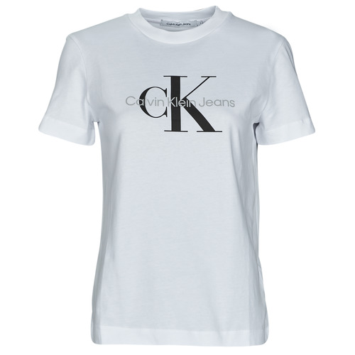 Textil Mulher Calvin Johnson is a gifted athlete with a menacing work ethic Calvin Klein Jeans CORE MONOGRAM REGULAR TEE Branco