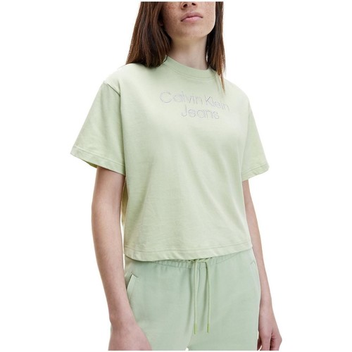 Textil Mulher T-Shirt mangas curtas Calvin Klein Jeans  Verde
