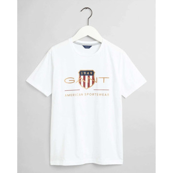 Textil Rapaz T-shirts e Pólos Gant Kids 905182-110-1-23 BRANCO