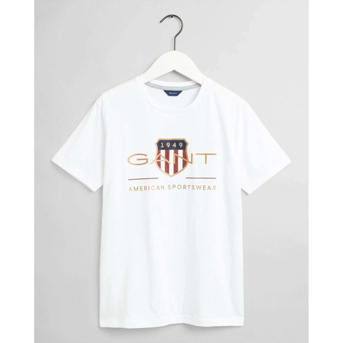 Textil Rapaz T-shirts e Pólos Gant Kids 905182-110-1-23 Branco
