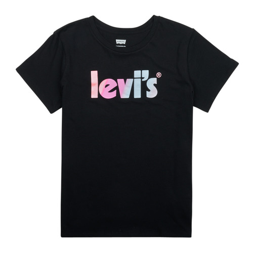 Textil Rapariga T-Shirt mangas curtas Levi's SS POSTER LOGO TEE Preto