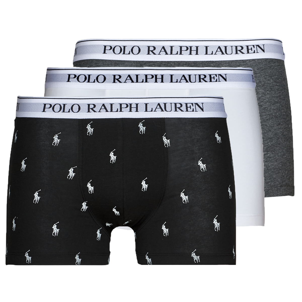 city state embroidery polo shirt Boxer Polo Ralph Lauren CLASSIC TRUNK X3 Preto / Cinza / Branco