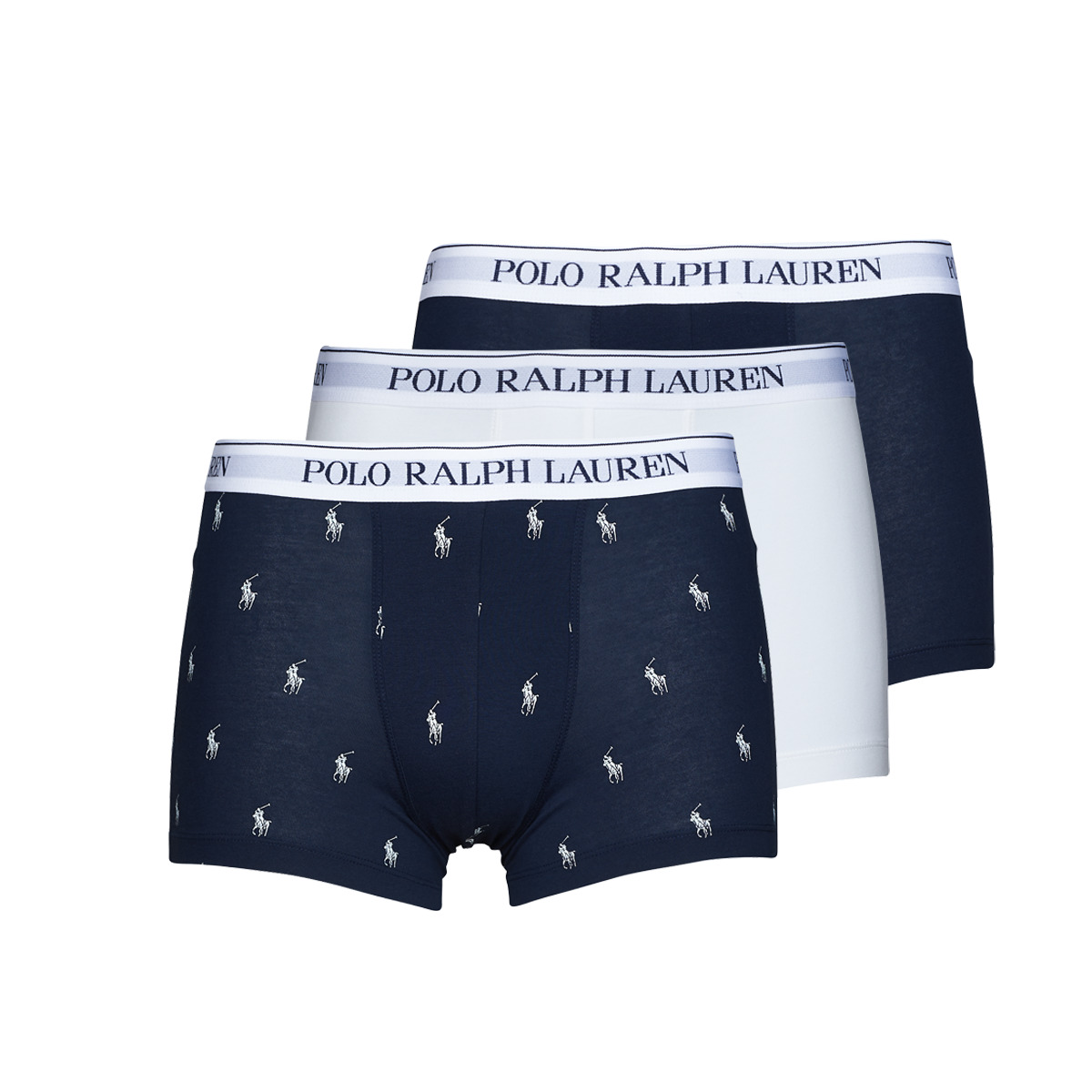 mercerised cotton Pre-Owned Polo Boxer Pre-Owned Polo Ralph Lauren CLASSIC TRUNK X3 Marinho / Branco