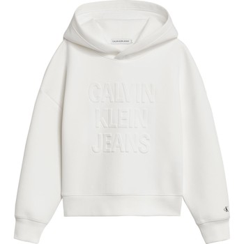 Textil Rapariga Sweats Calvin Klein Jeans IG0IG01275 DEBOSSEF LOGO-YAF BRIGHT WHITE Branco