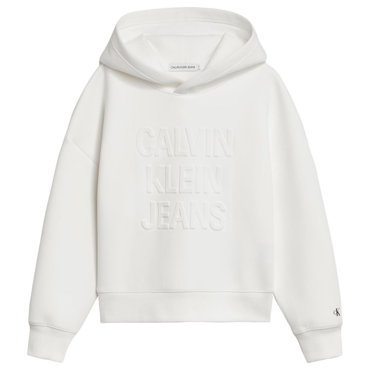 Textil Rapariga Sweats Calvin Klein Jeans IG0IG01275 DEBOSSEF LOGO-YAF BRIGHT WHITE Branco