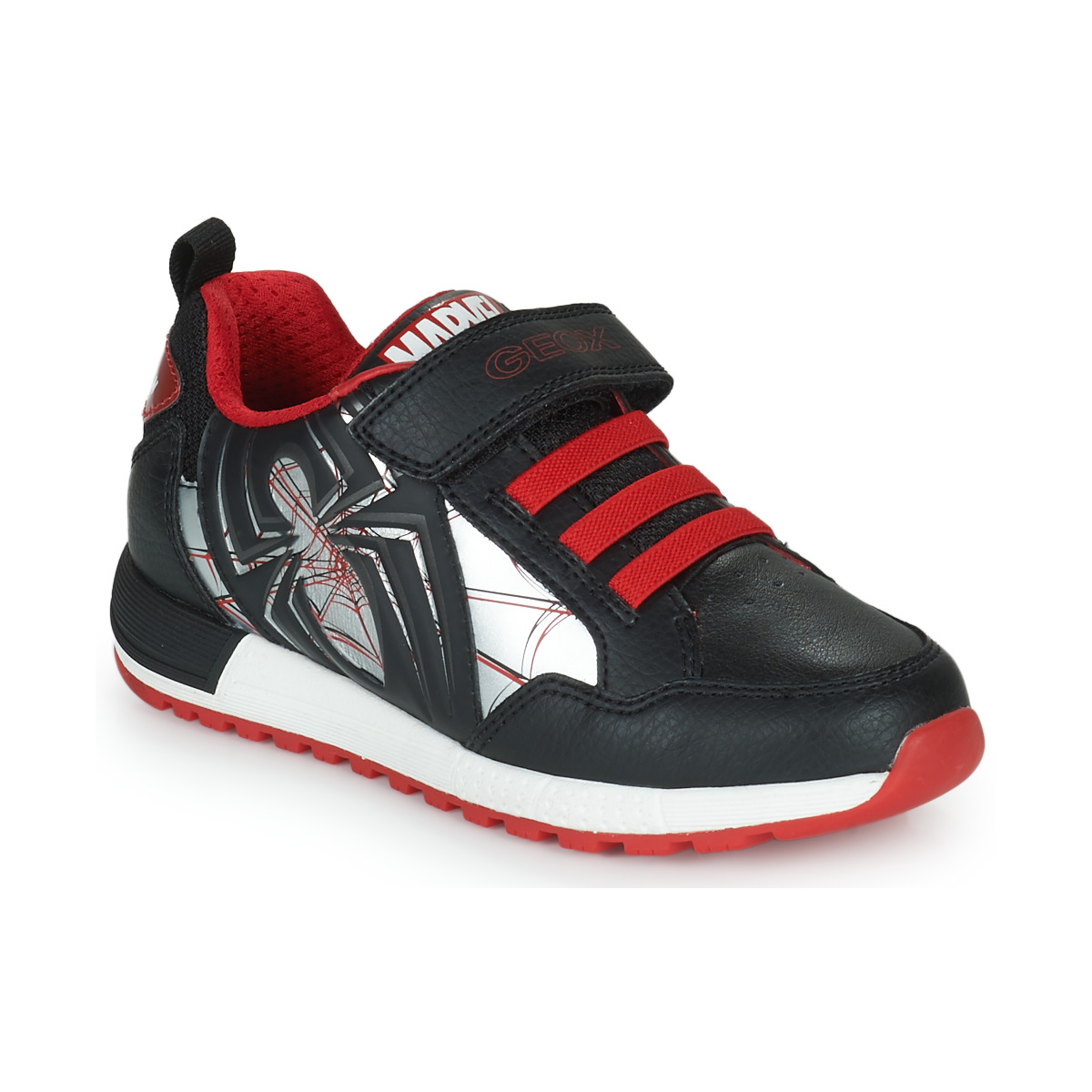 Sapatos Rapaz Sapatilhas Geox Forro : Têxtil D Preto / Vermelho