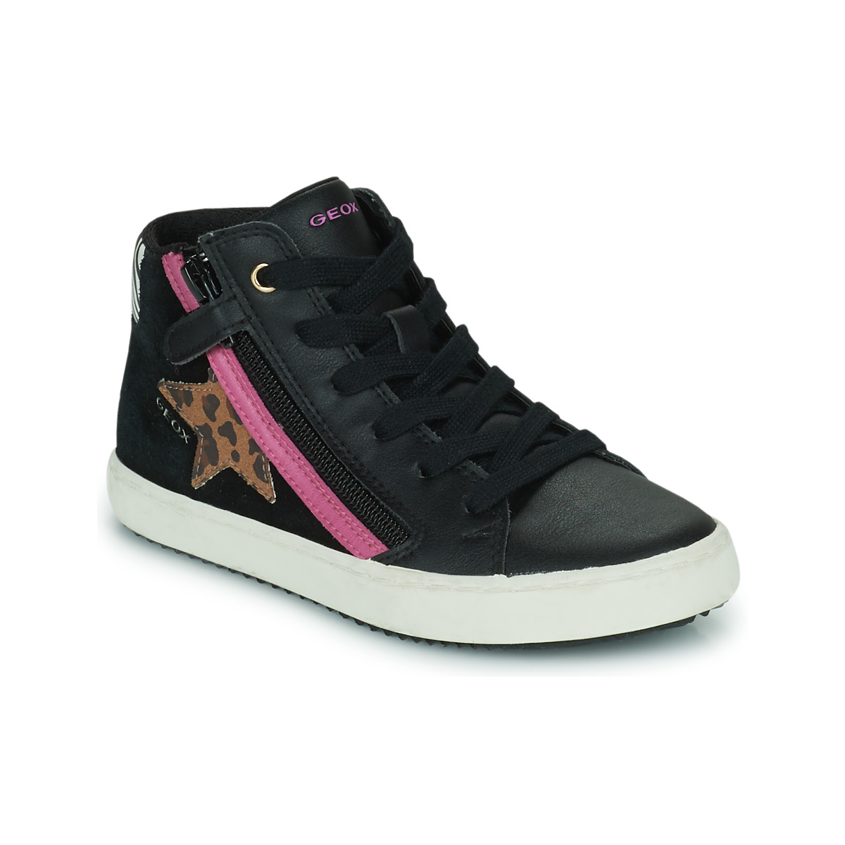 Sapatos Rapariga Sapatilhas de cano-alto Geox J KALISPERA GIRL A Preto / Rosa fúchia