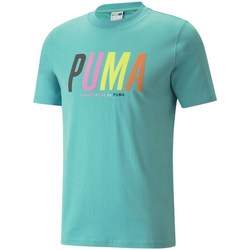 Textil Homem T-Shirt mangas curtas Puma Swxp Graphic Cor azul-turquesa
