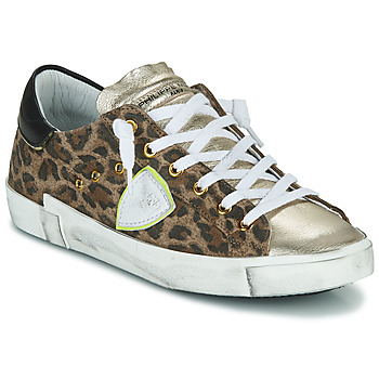 Sapatos Mulher Sapatilhas Philippe Model PARISX LOW WOMAN Leopardo / Ouro