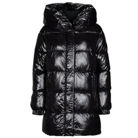 Textil Mulher Quispos MICHAEL Michael Kors HORIZONTAL QUILTED DOWN COAT WITH  ATTACHED HOOD Preto