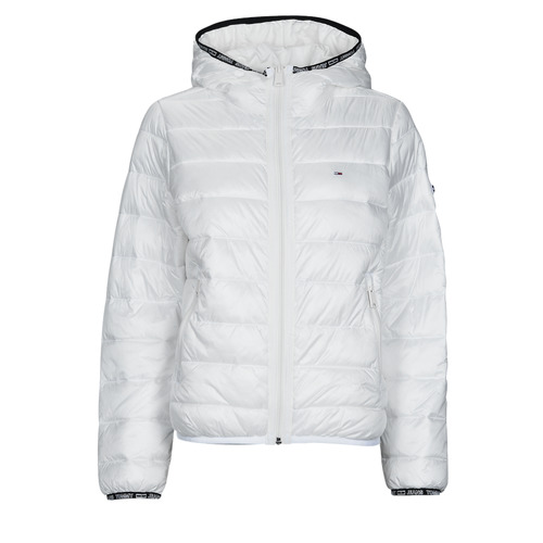 Textil Mulher Quispos Rbr Tommy Jeans TJW QUILTED TAPE HOODED JACKET Branco