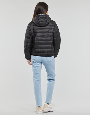 Tommy Jeans TJW QUILTED TAPE HOODED JACKET Preto