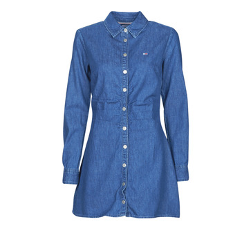 Textil Mulher Vestidos curtos Explorer Tommy Jeans TJW DENIM RUCHE DRESS Azul