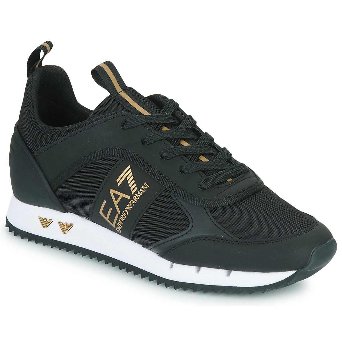 Sapatos Sneakers EMPORIO ARMANI X4X289 XM499 Q829 Black Gunmetal Gold LACES U Preto / Dourado