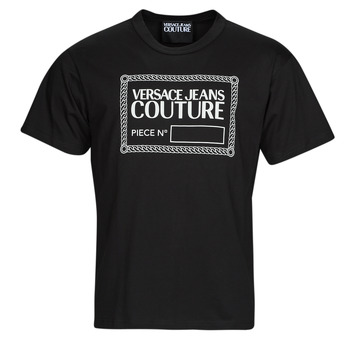 Textil Homem T-Shirt mangas curtas Versace Jeans Couture 73GAHT11-899 Preto / Branco