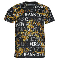 Textil Homem T-Shirt mangas curtas Versace Jeans Couture  Preto / Branco / Amarelo