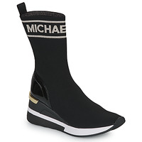 Sapatos Mulher Polo Ralph Lauren MICHAEL Michael Kors SKYLER TALL BOOTIE Preto / Ouro