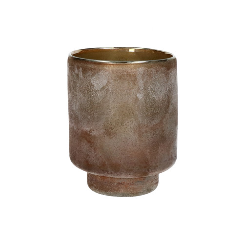 Casa Vase ceramique 2 tubes arty nude m12 Pomax NEBBIA Cobre