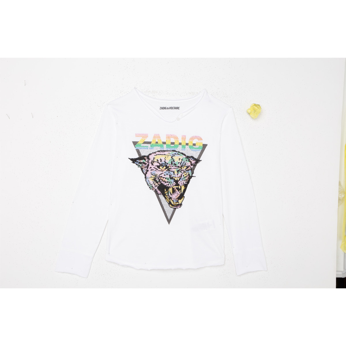 Textil Rapariga T-shirt washed mangas compridas Zadig & Voltaire X15358-10B Branco