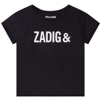 Textil Rapariga T-Shirt mangas curtas Zadig & Voltaire X15369-09B Preto
