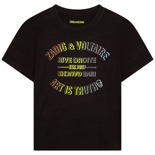 Textil Rapaz T-Shirt mangas curtas Capas de Almofada X25332-09B Preto