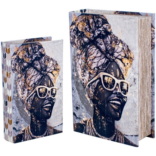 Casa Lauren Ralph Lauren  Signes Grimalt Caixa De Livro Africano 2 Unidades Preto