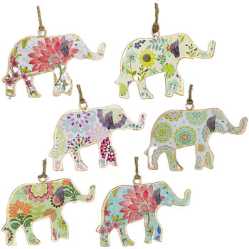 Relógios & jóias Pingentes Signes Grimalt Elefante 6 Unidades Multicolor